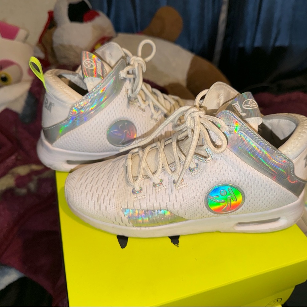 White and Silver Zumba Shoes